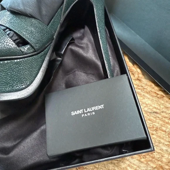 Saint Laurent Royal Green Tribute 105 Sandal - Picture 5 of 9